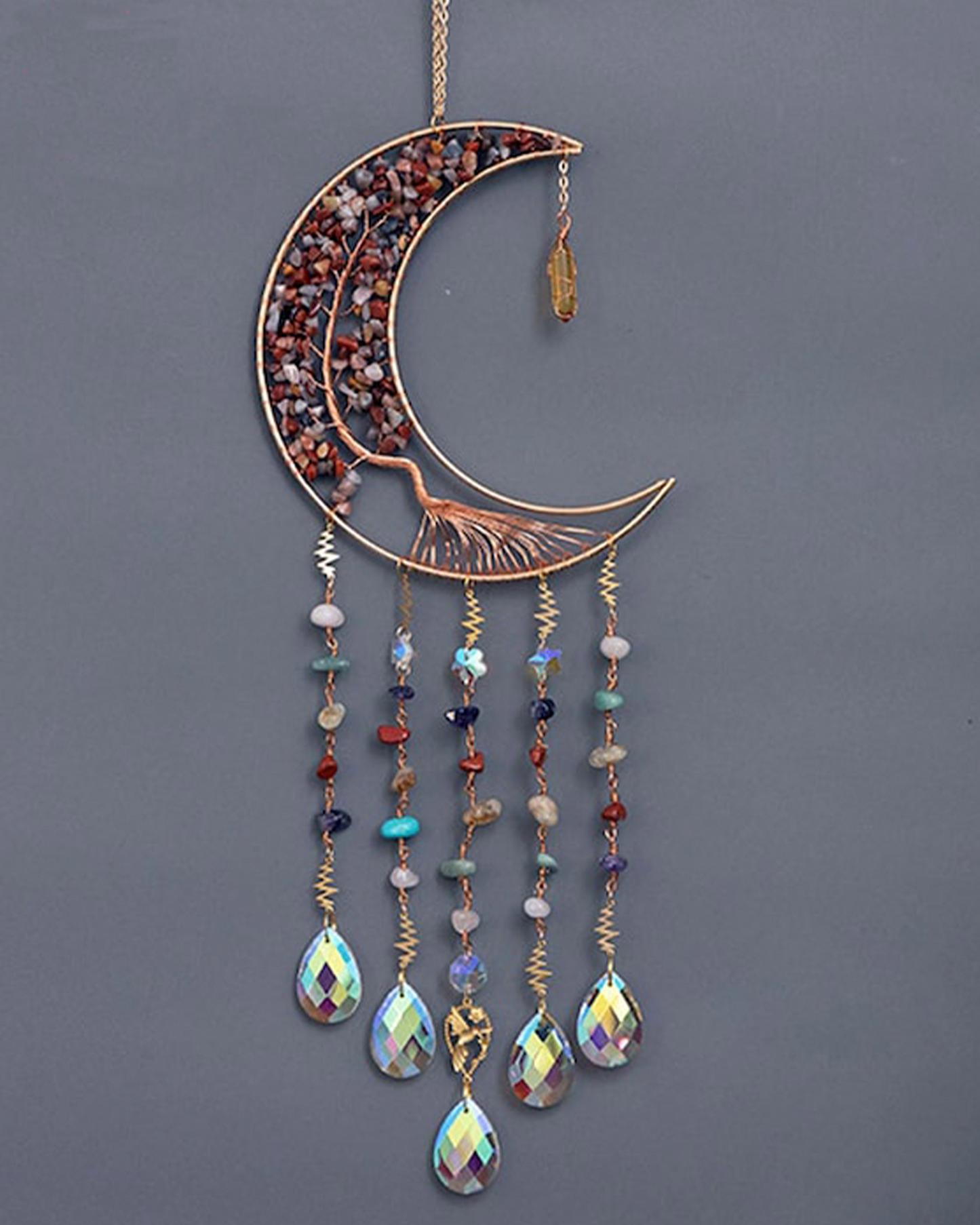 Natural crystal Suncatcher/Crystal Tree of life dream catcher