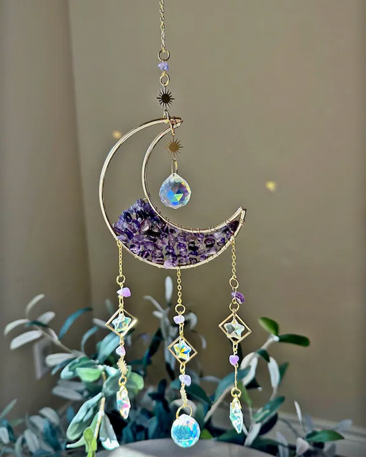 Amethyst Gemstone Crystal Suncatcher